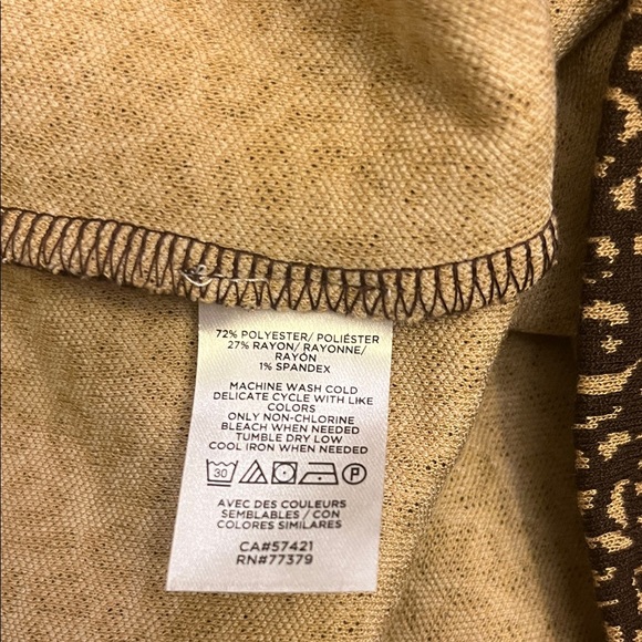 Ann Taylor Brown Animal Print Top size L - Picture 4 of 7